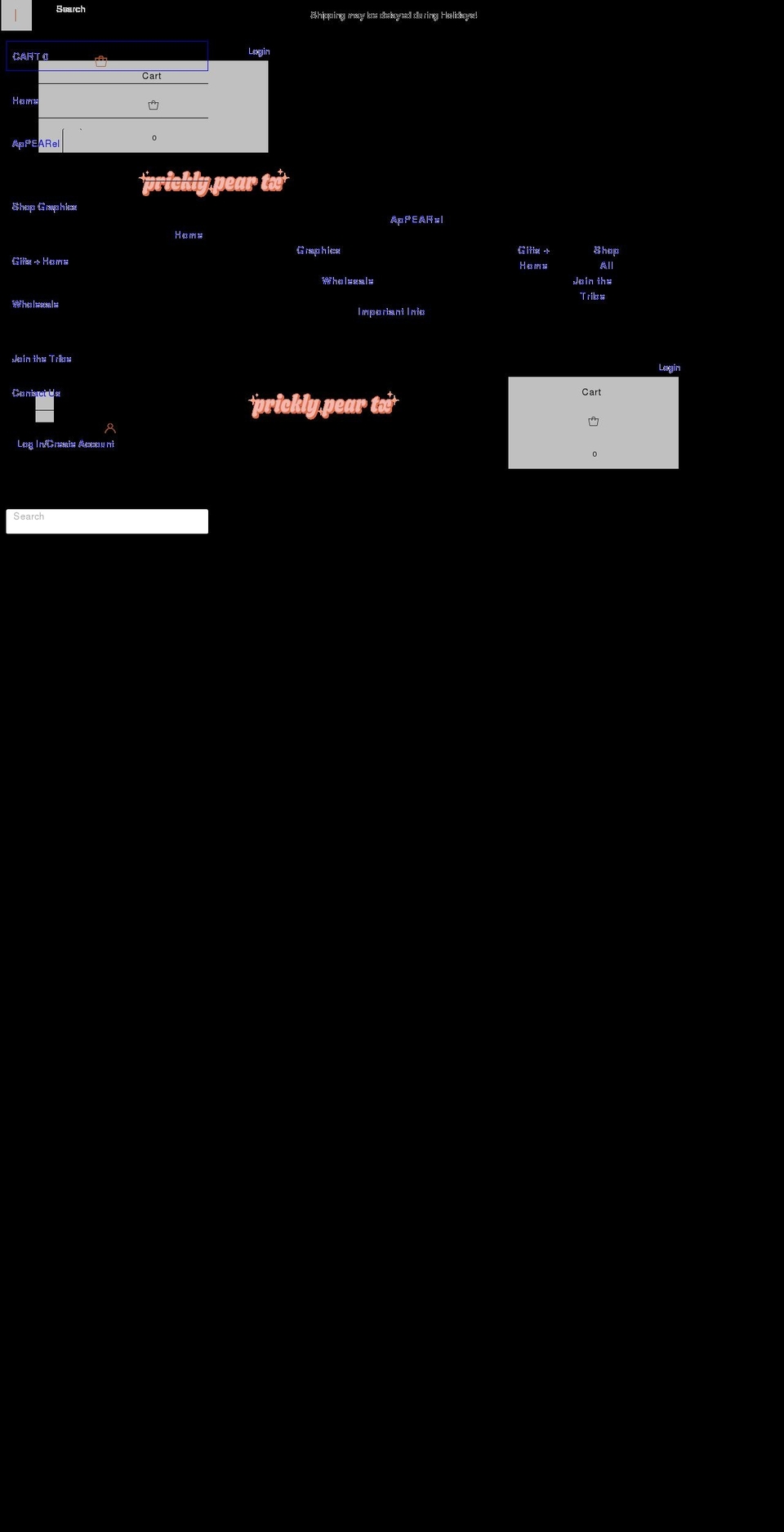 pricklypeartx.com — Shopify storefront screenshot