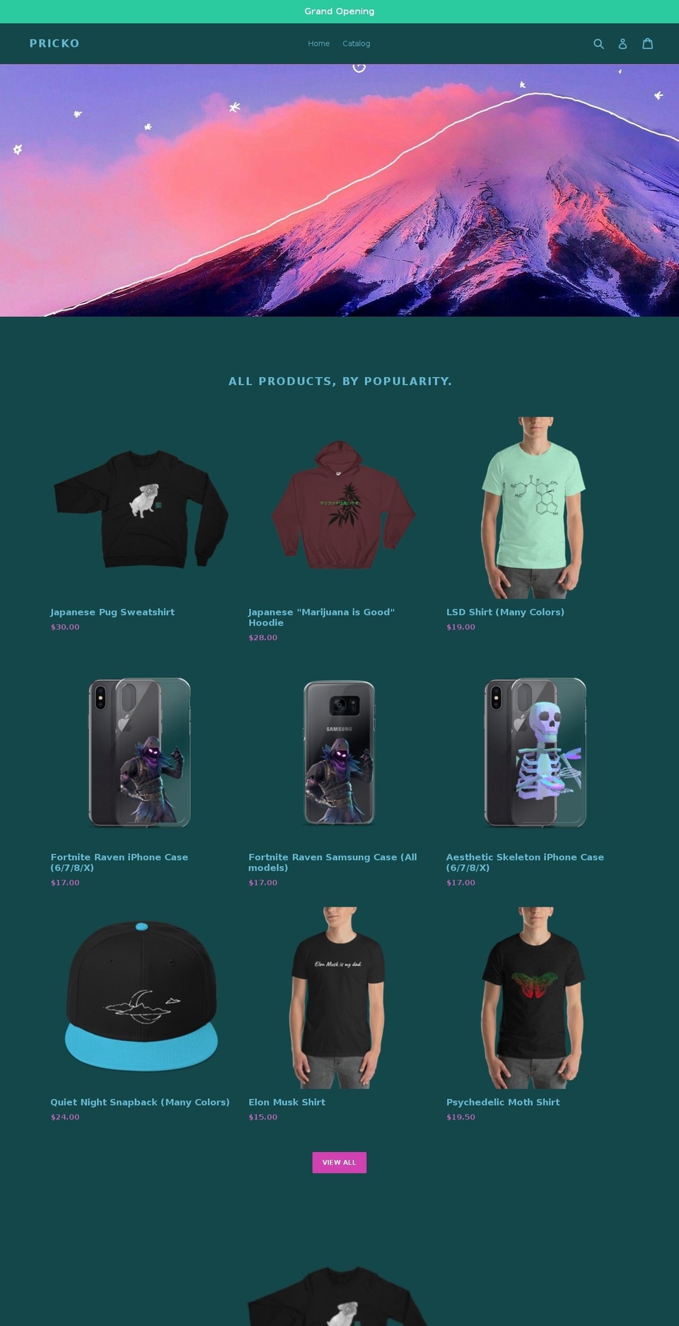 pricko.com — Shopify storefront screenshot