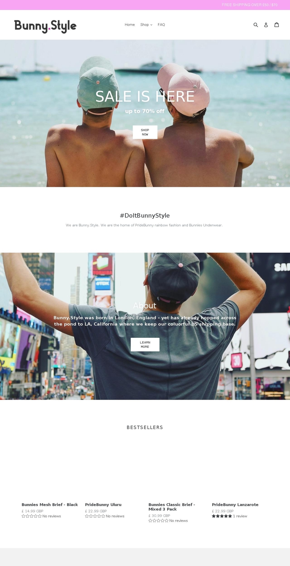 pridebunny.com — Shopify storefront screenshot