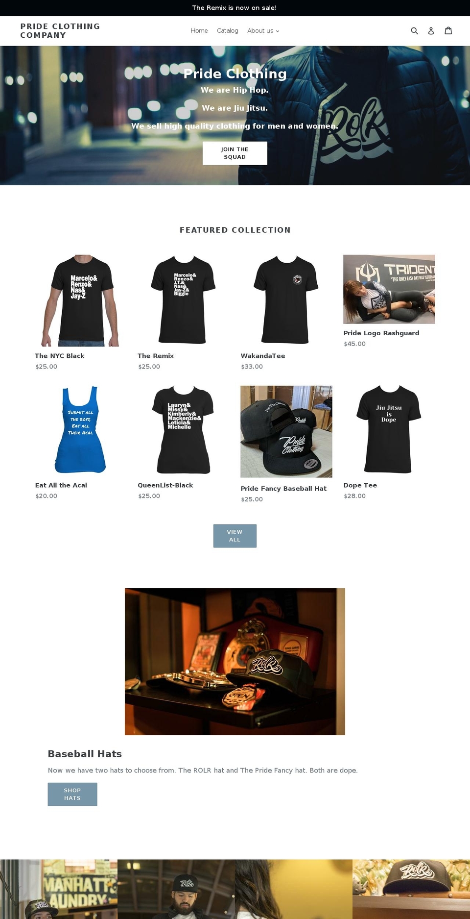 prideclothingllc.com — Shopify storefront screenshot