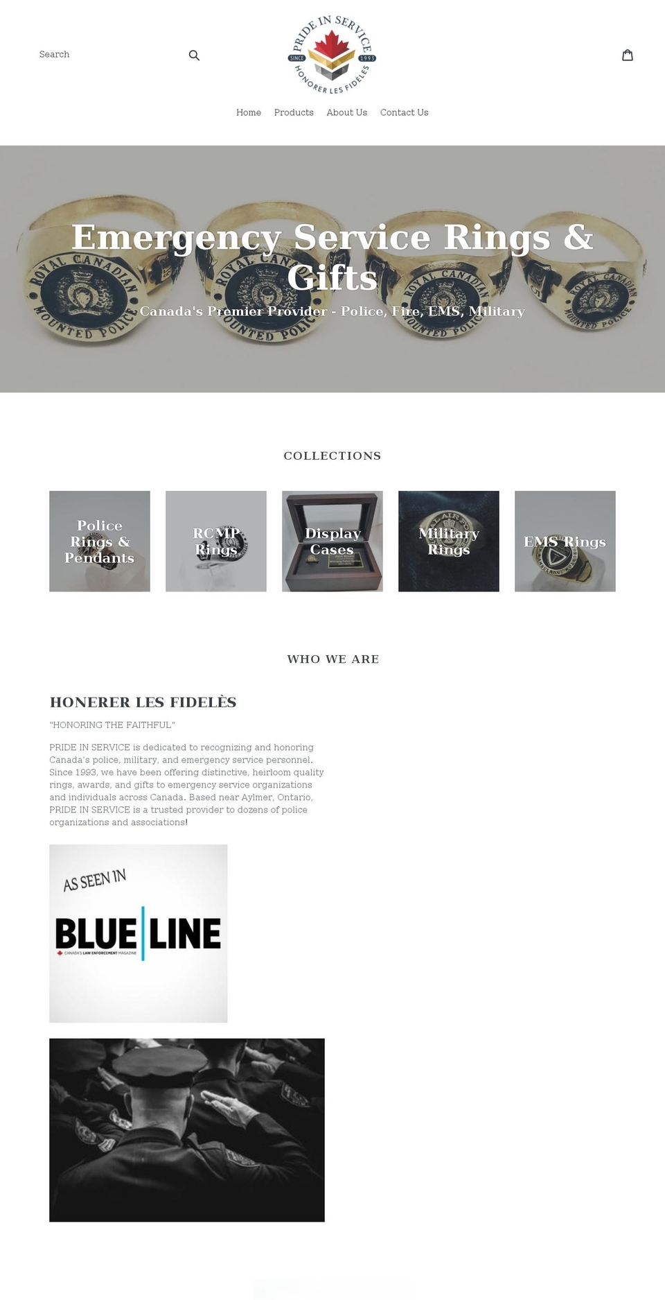 prideinservice.com shopify website screenshot