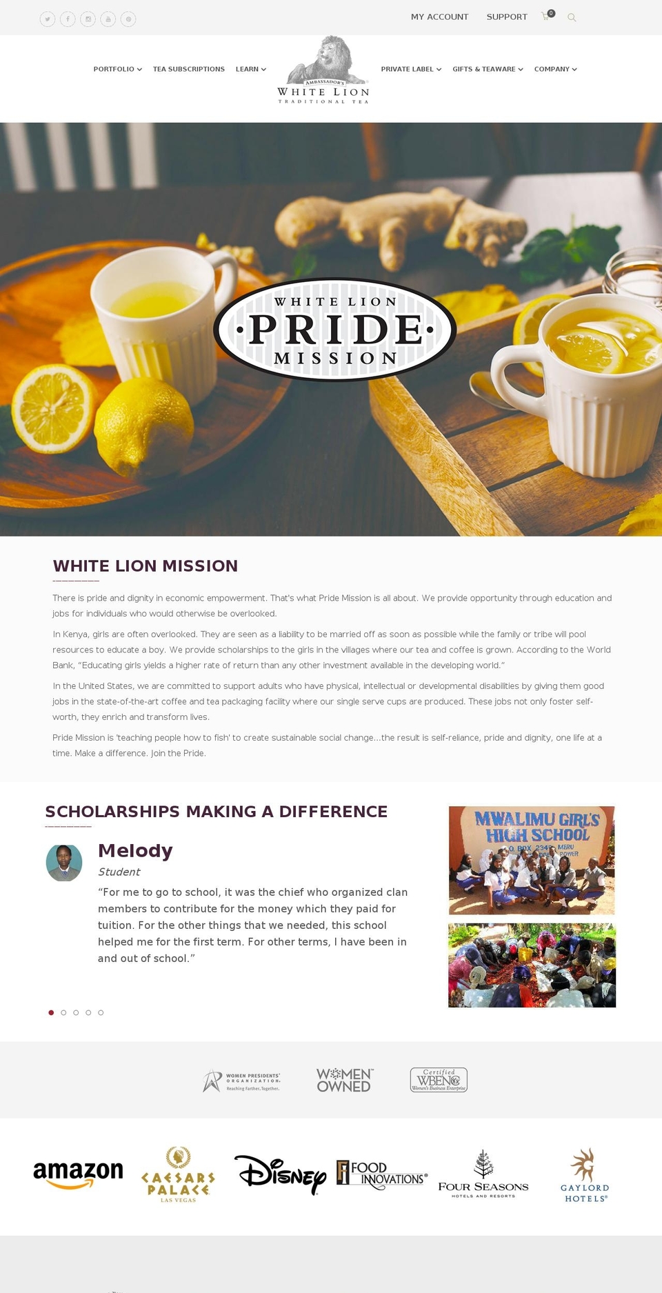 White Lion V1 Shopify theme site example pridemission.com