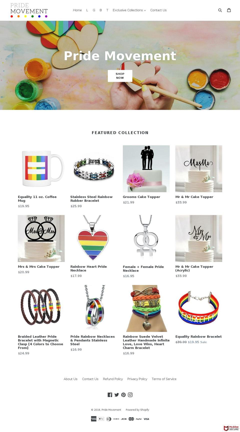 pridemovement.com — Shopify storefront screenshot