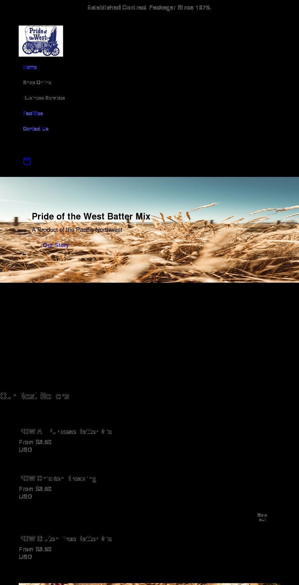 prideofthewest.com shopify website screenshot