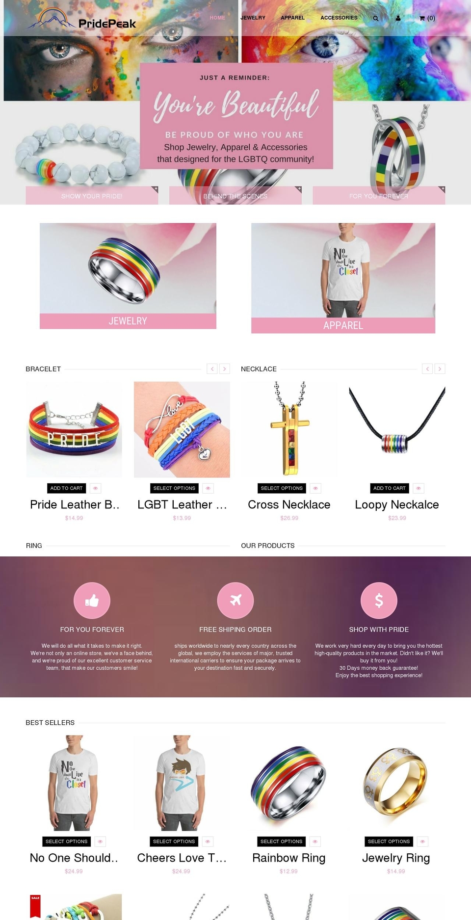 pridepeak.com — Shopify storefront screenshot