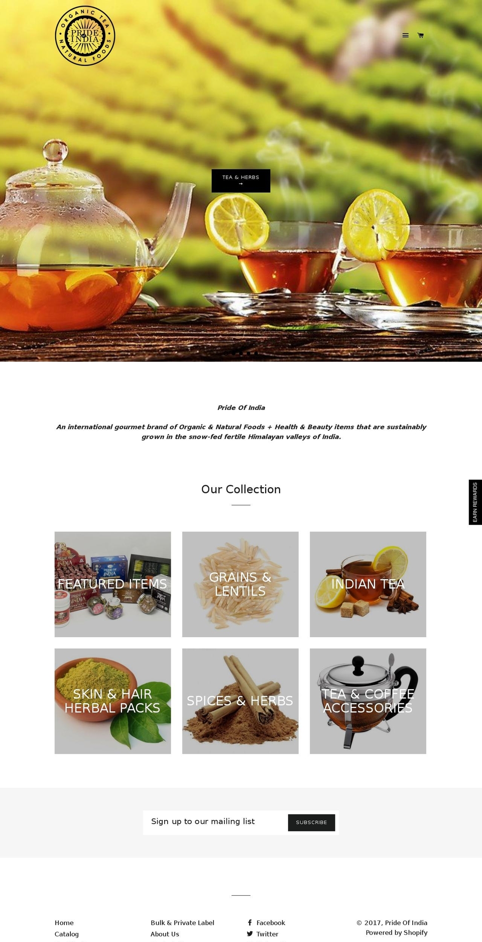 pridetea.net shopify website screenshot