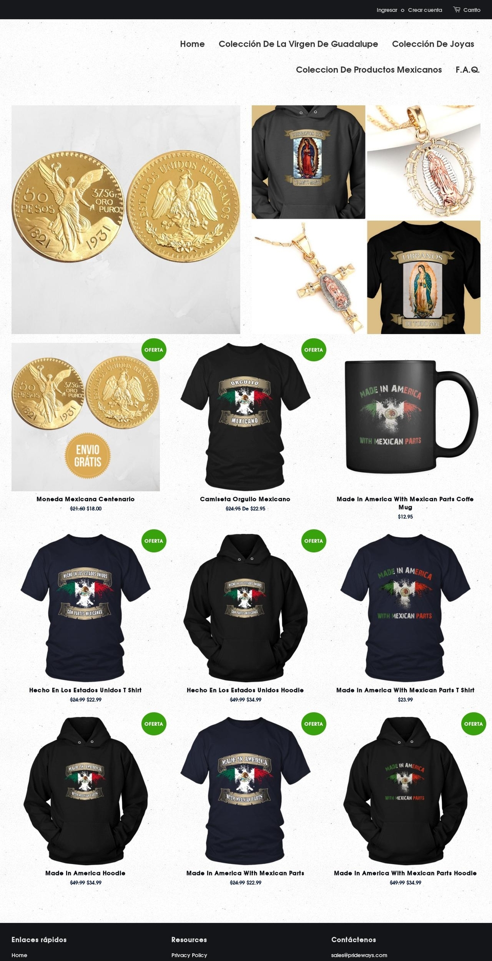 prideways.com shopify website screenshot