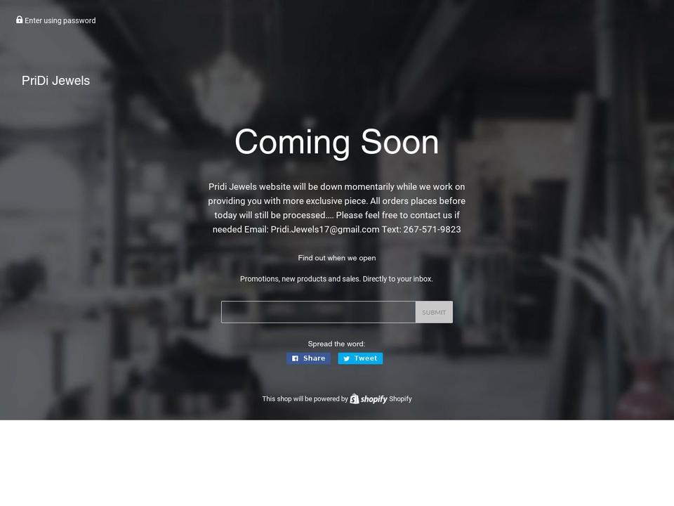 pridijewels.com — Shopify storefront screenshot
