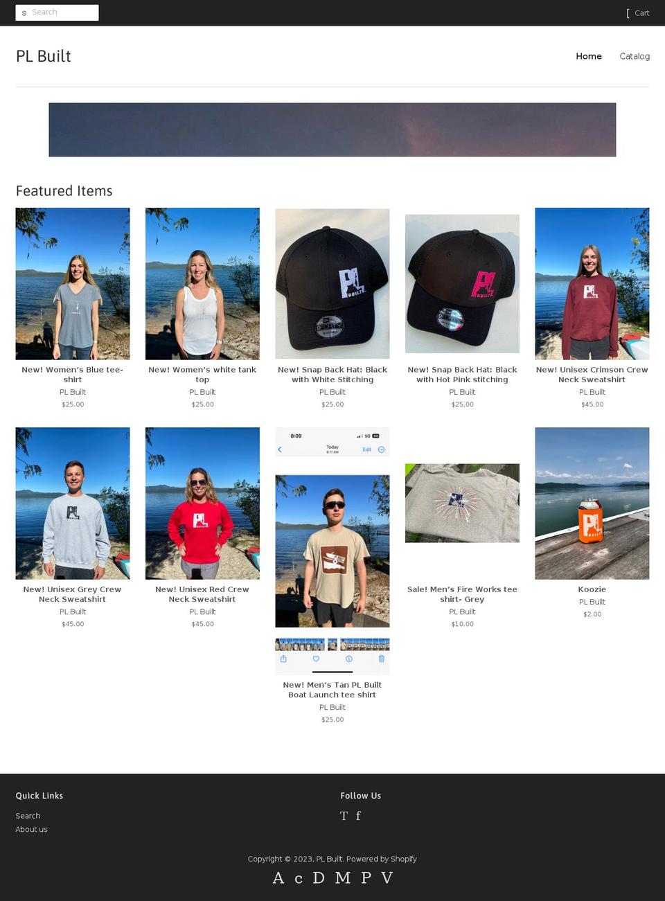 priestlakebuilt.com — Shopify storefront screenshot