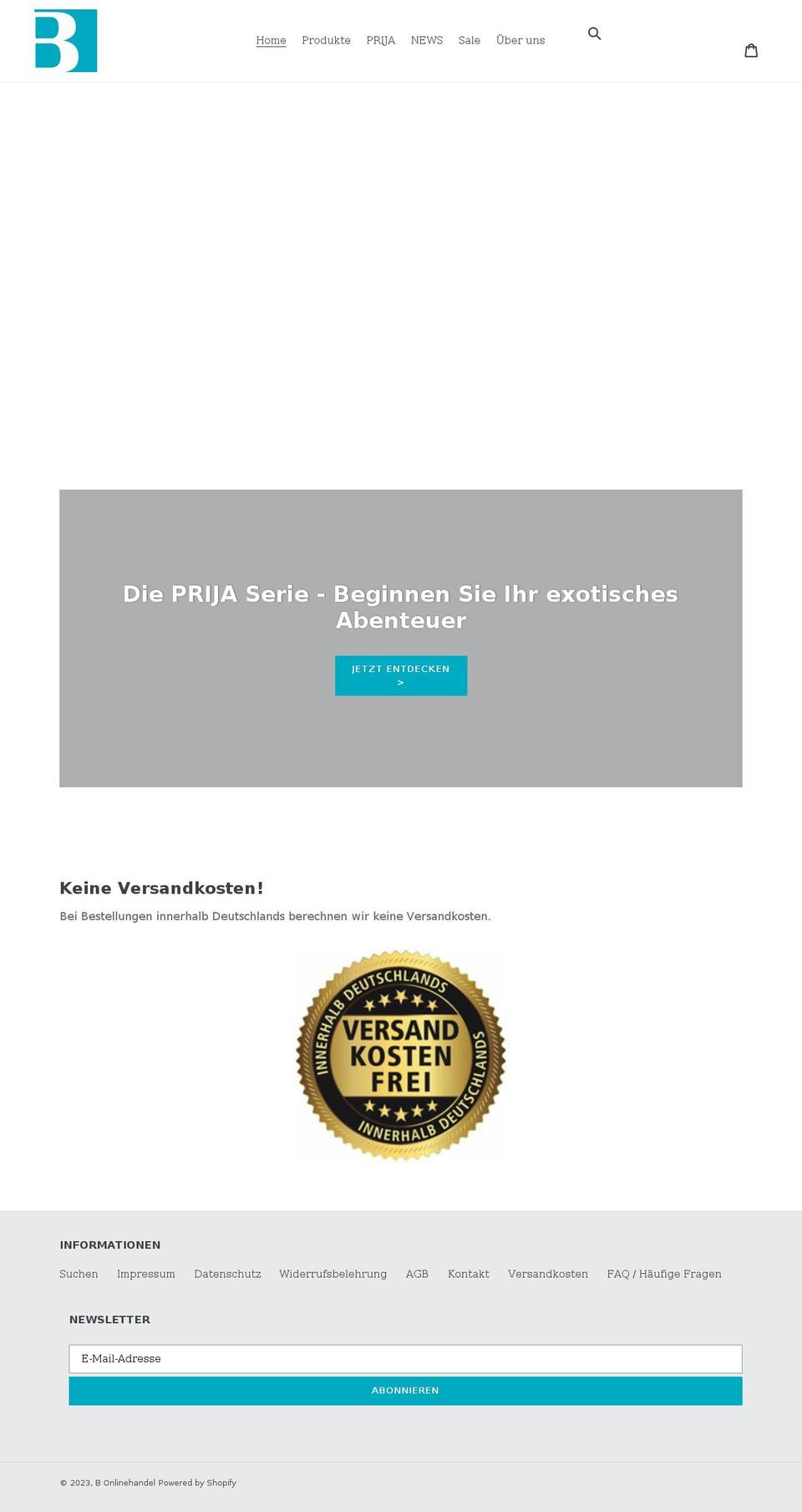 prija.shop shopify website screenshot