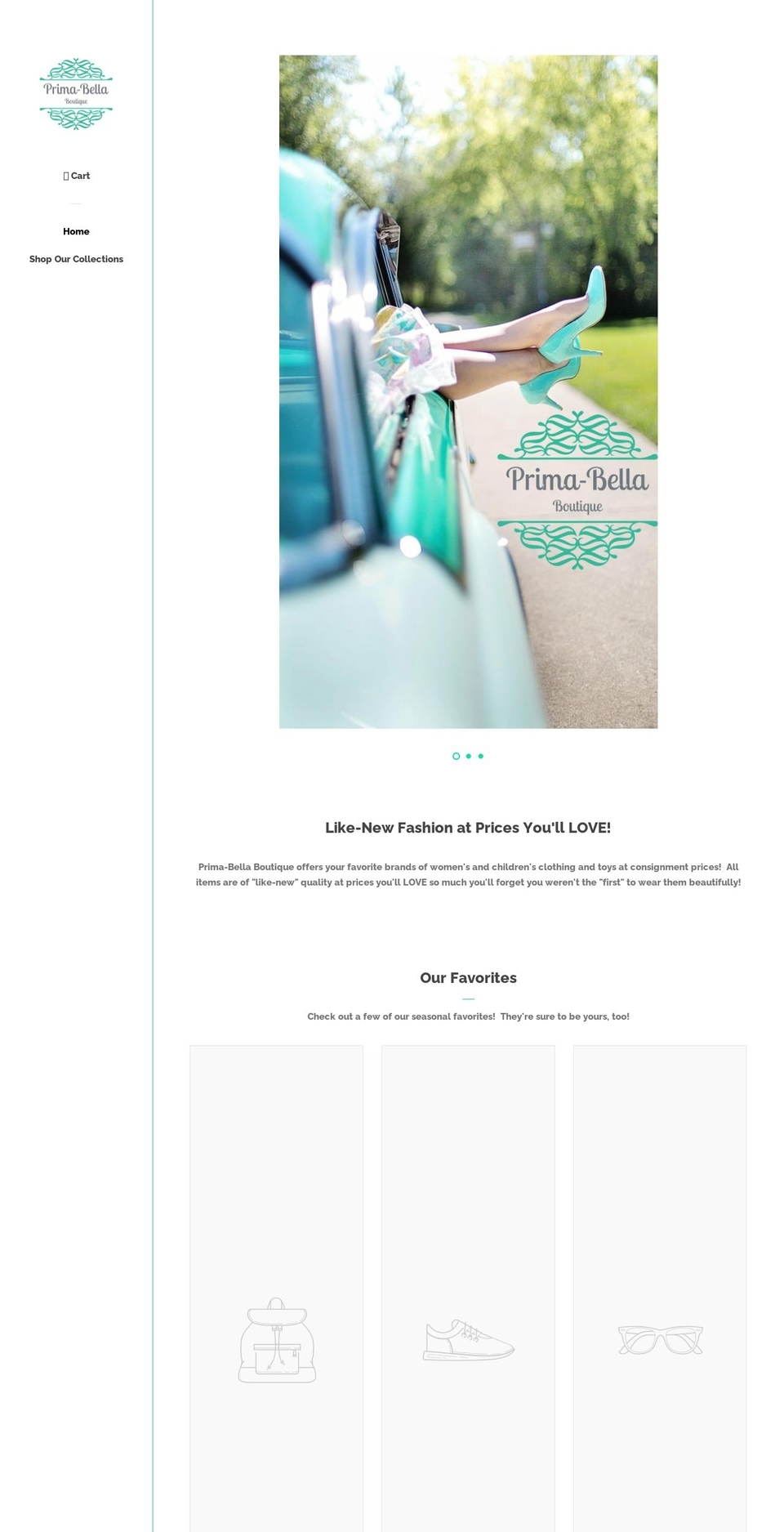 prima-bellaboutique.com — Shopify storefront screenshot