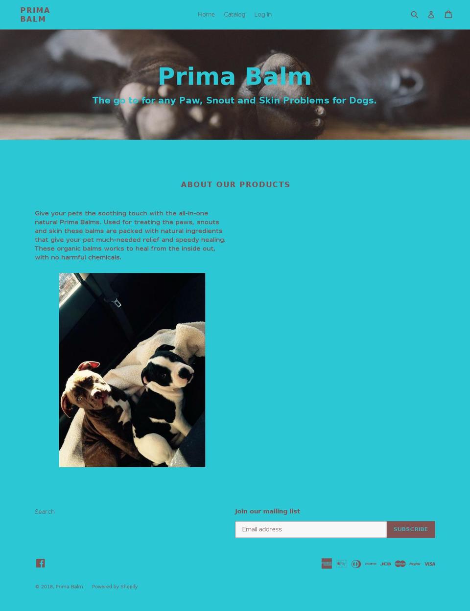 primabalm.com — Shopify storefront screenshot
