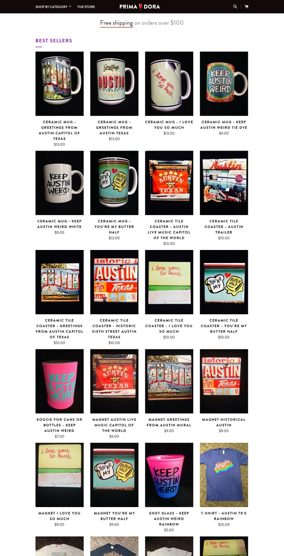 primadora.com shopify website screenshot