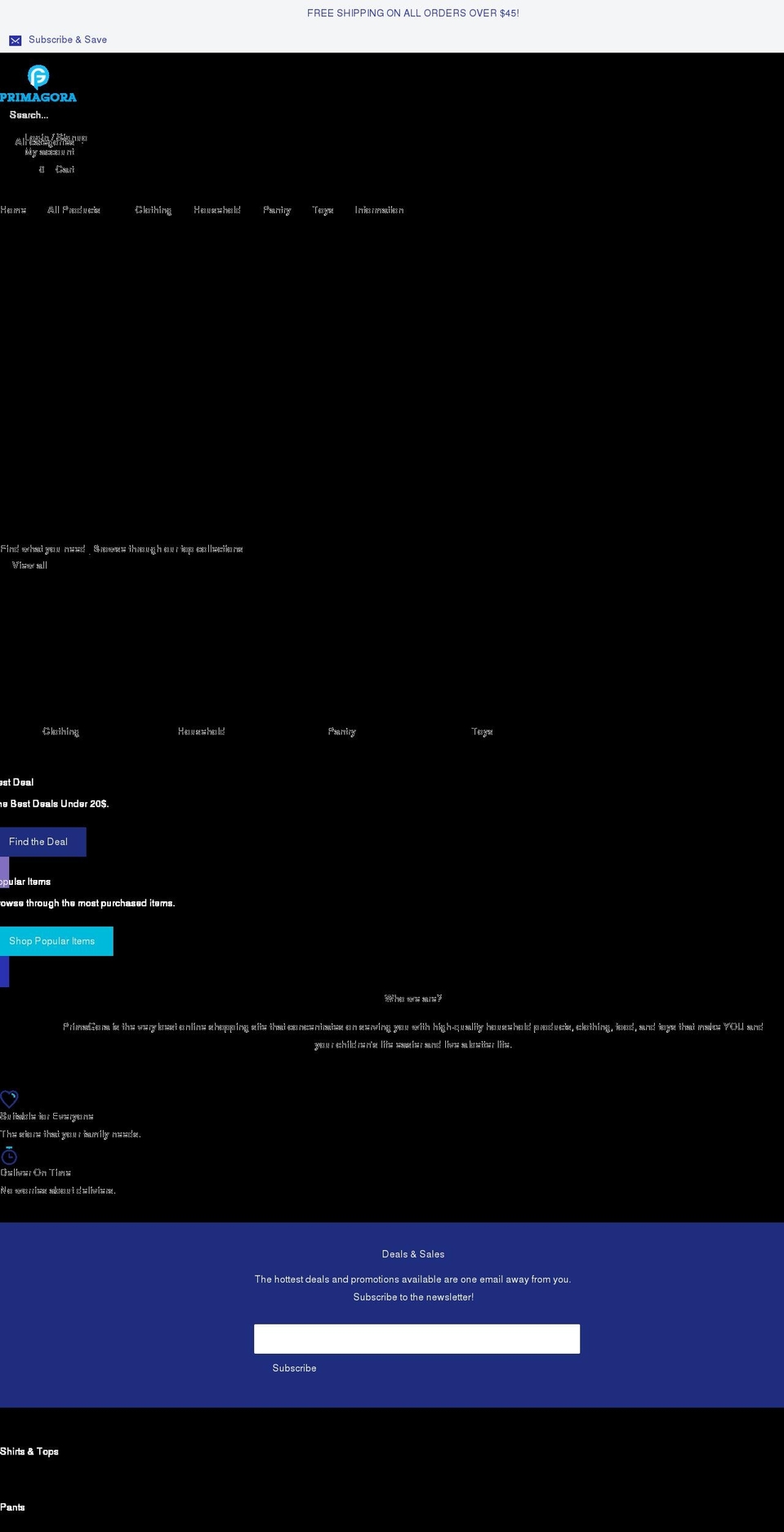 primagora.com shopify website screenshot