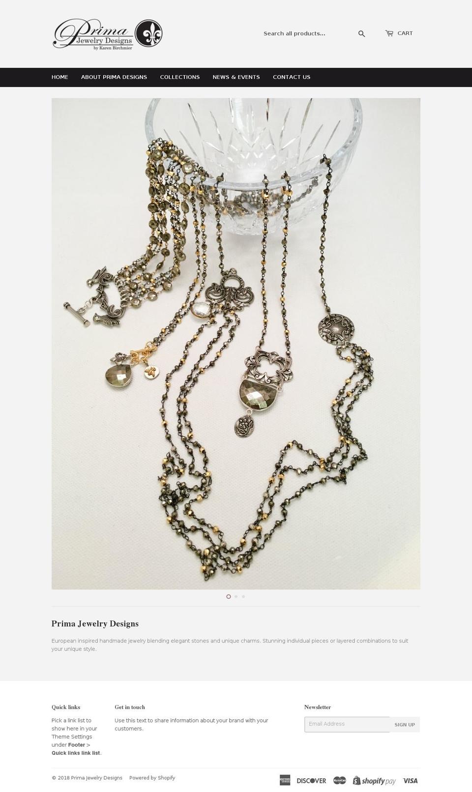 primajewelrydesigns.com shopify website screenshot