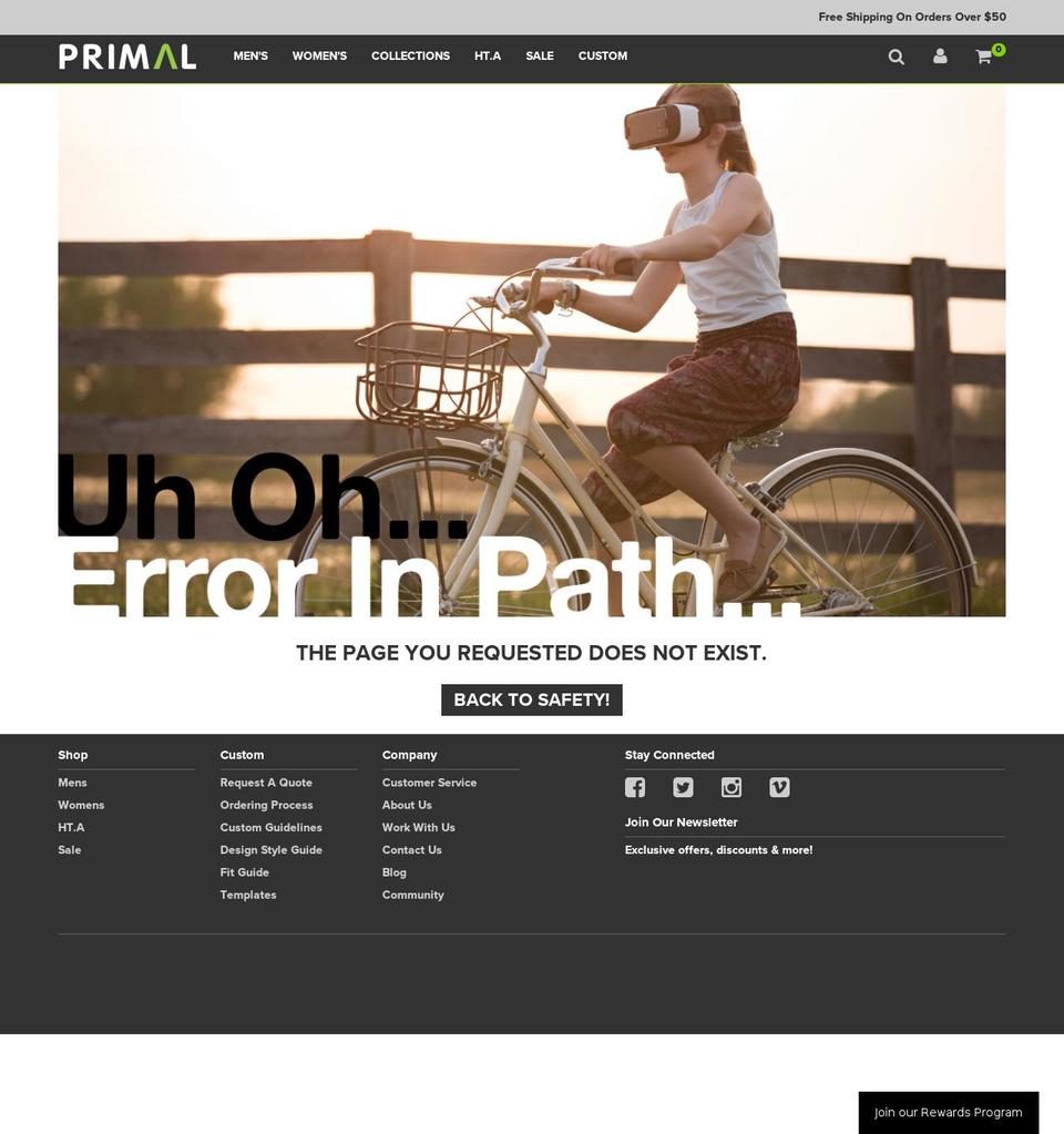 Primal Shopify theme site example primal-outlet.com