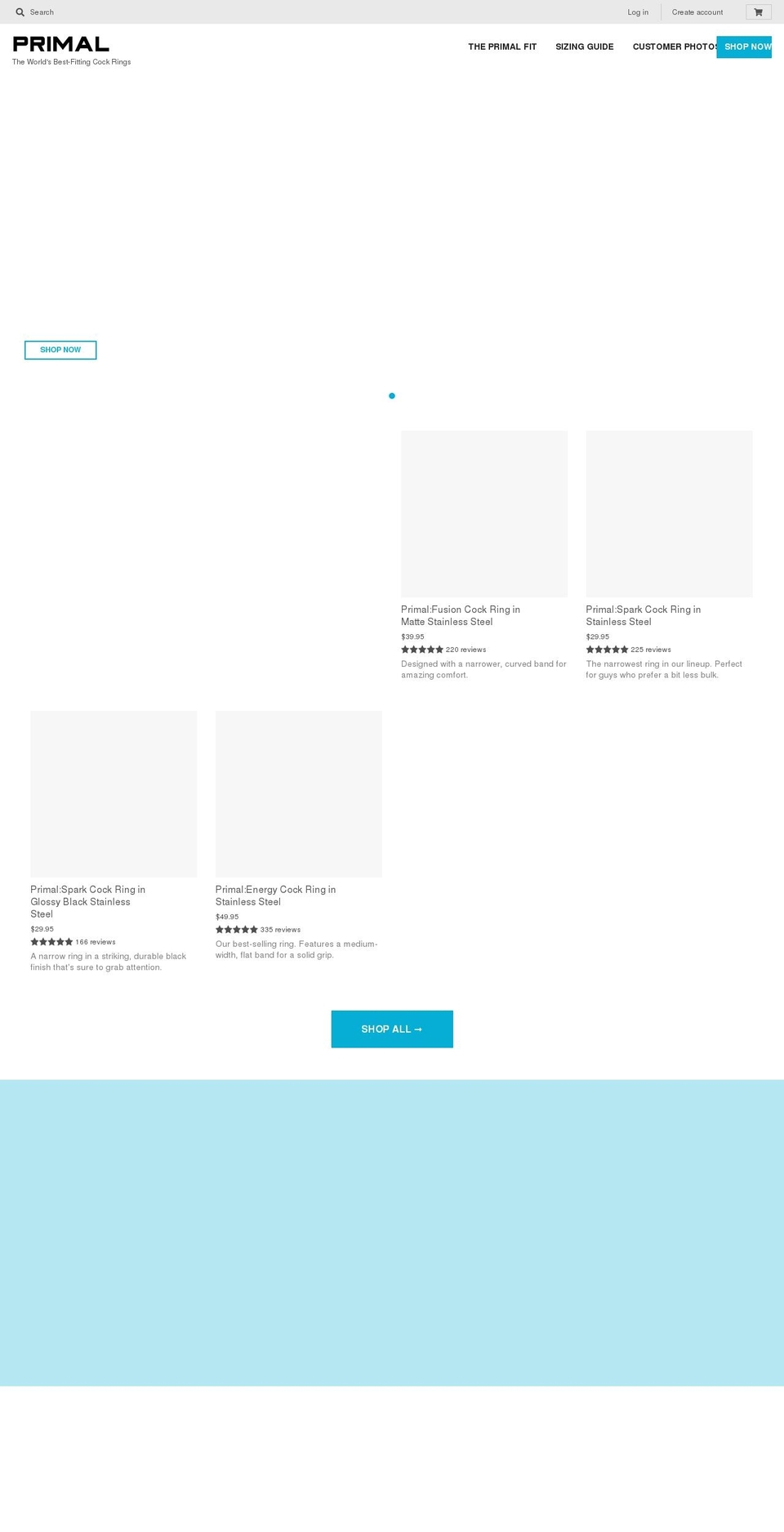 primal-rings.com — Shopify storefront screenshot