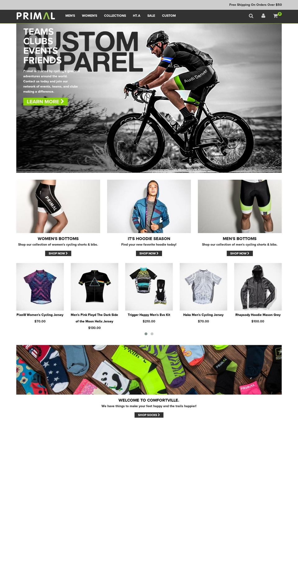 Primal Shopify theme site example primal-sports.com