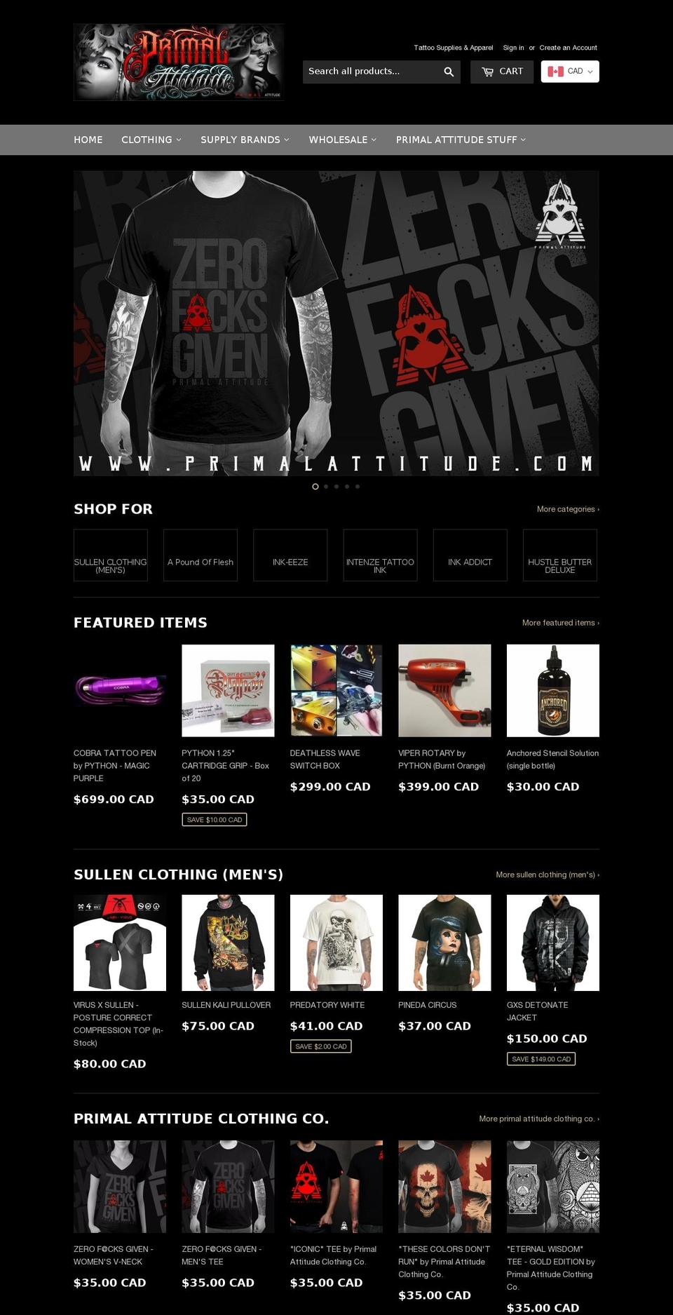 primalattitude.com shopify website screenshot