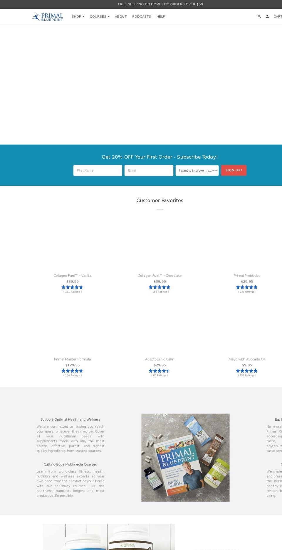 primalblueprint.com shopify website screenshot
