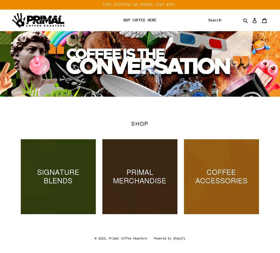 primalcoffeeroasters.com shopify website screenshot