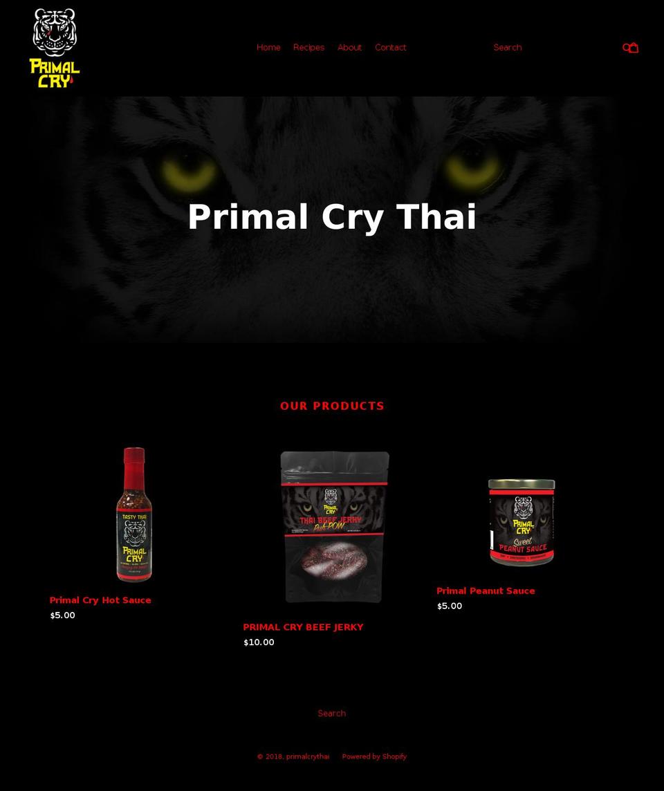 primalcrythai.com — Shopify storefront screenshot