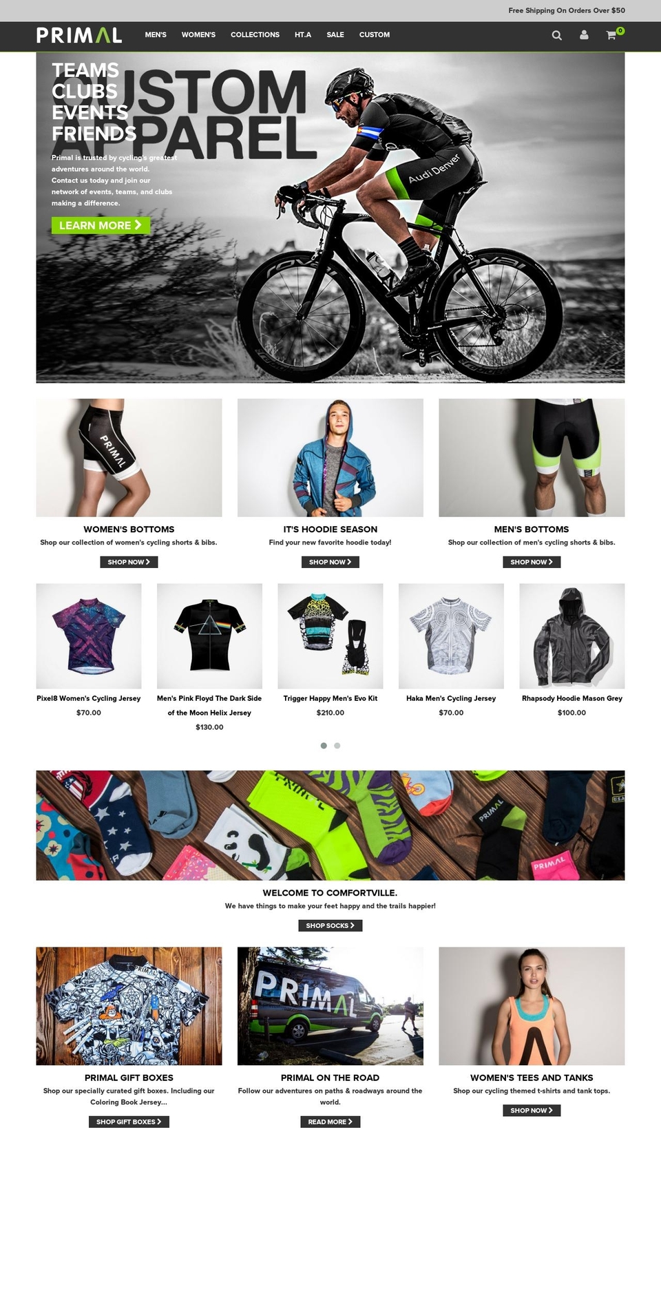 Consolidated Theme - Shopify theme site example primalcustom.com