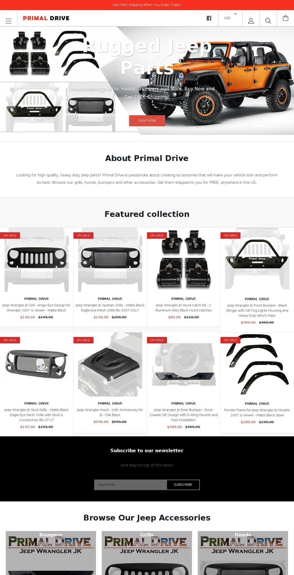 primaldriveauto.com — Shopify storefront screenshot