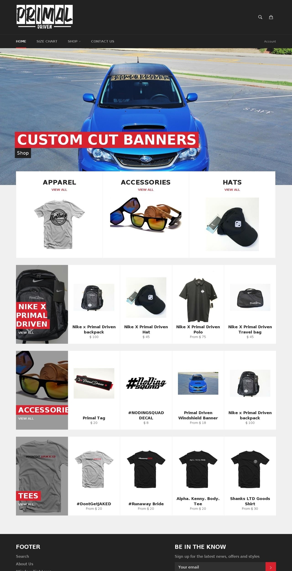 primaldriven.com shopify website screenshot