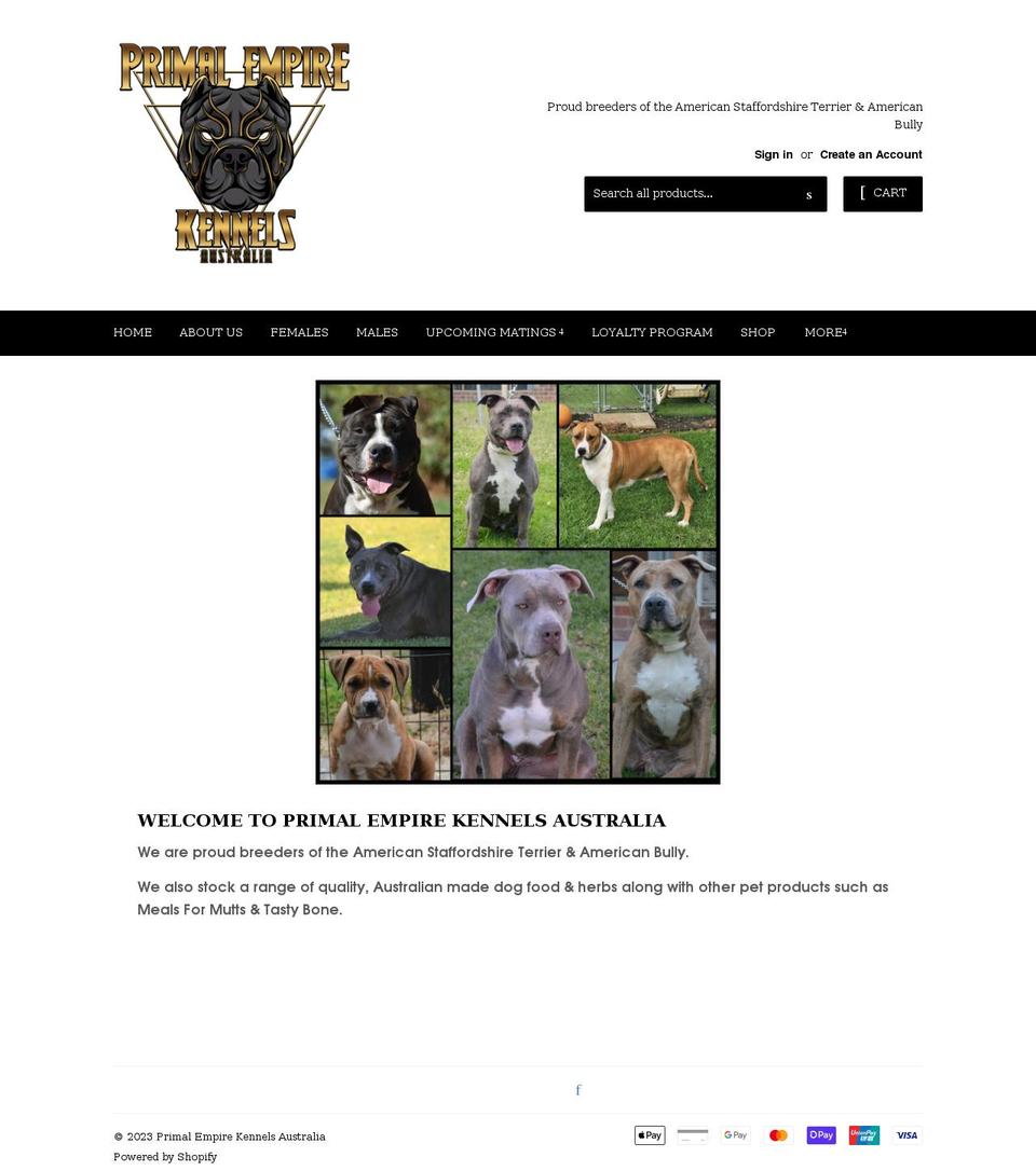 primalempire.com.au shopify website screenshot