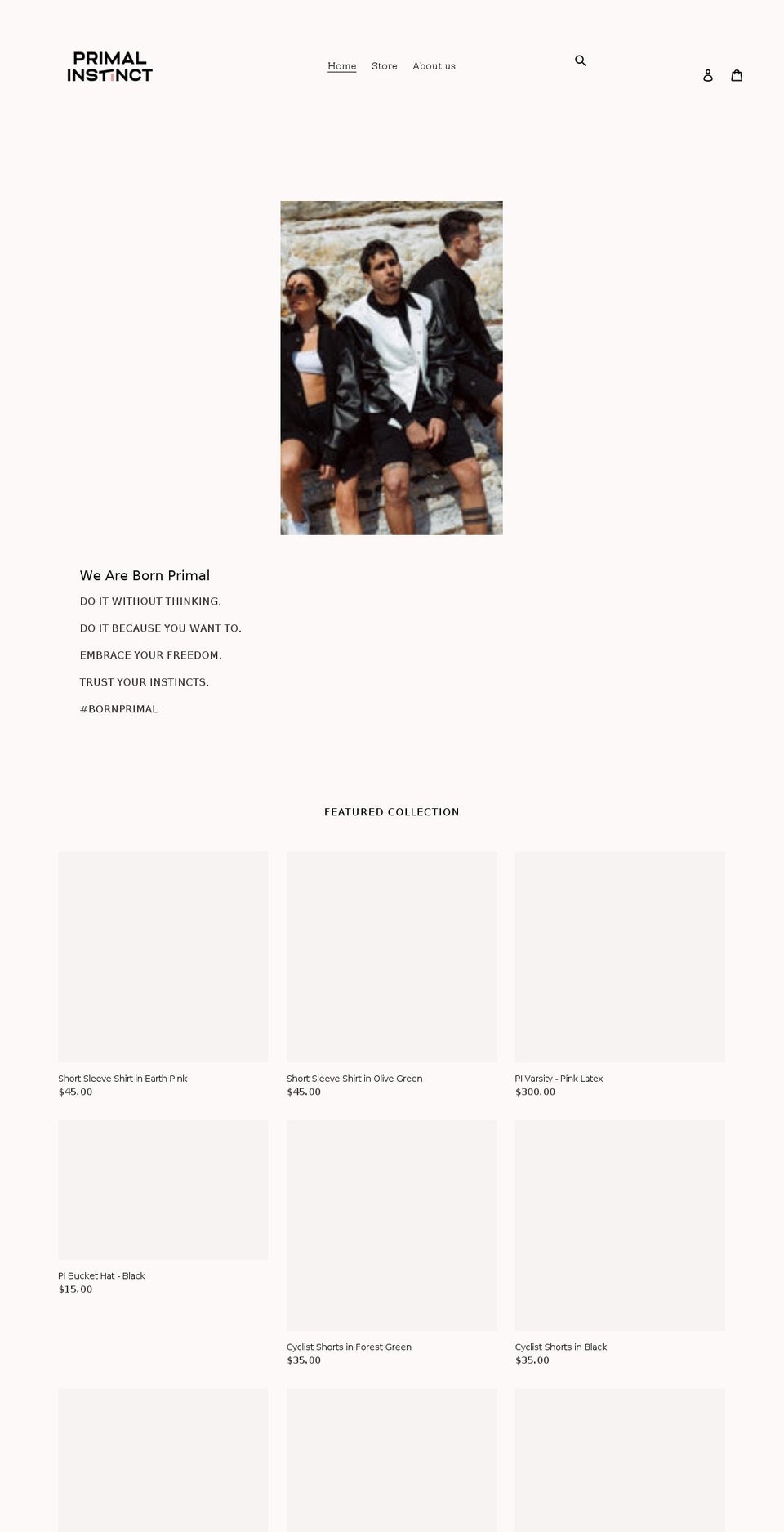 primalinstinctbrand.com shopify website screenshot