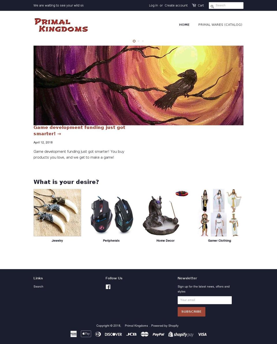 primalkingdoms.com — Shopify storefront screenshot