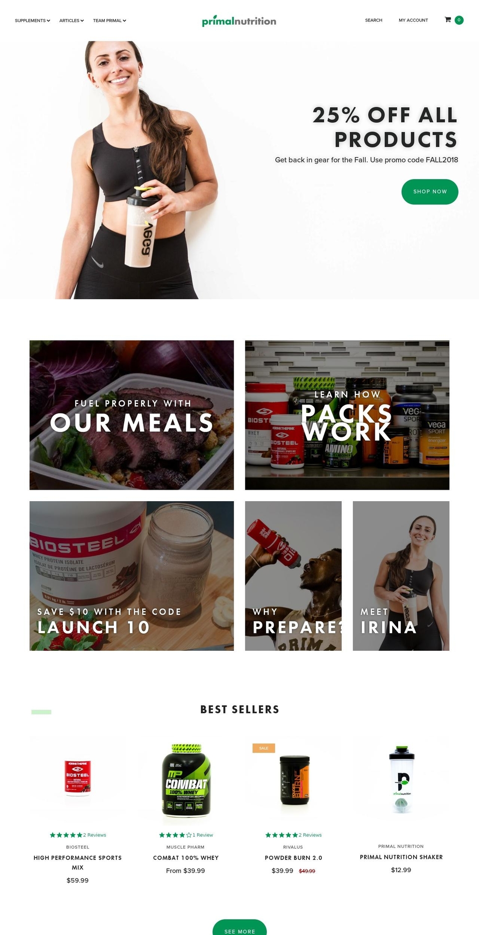 primalnutrition.ca shopify website screenshot