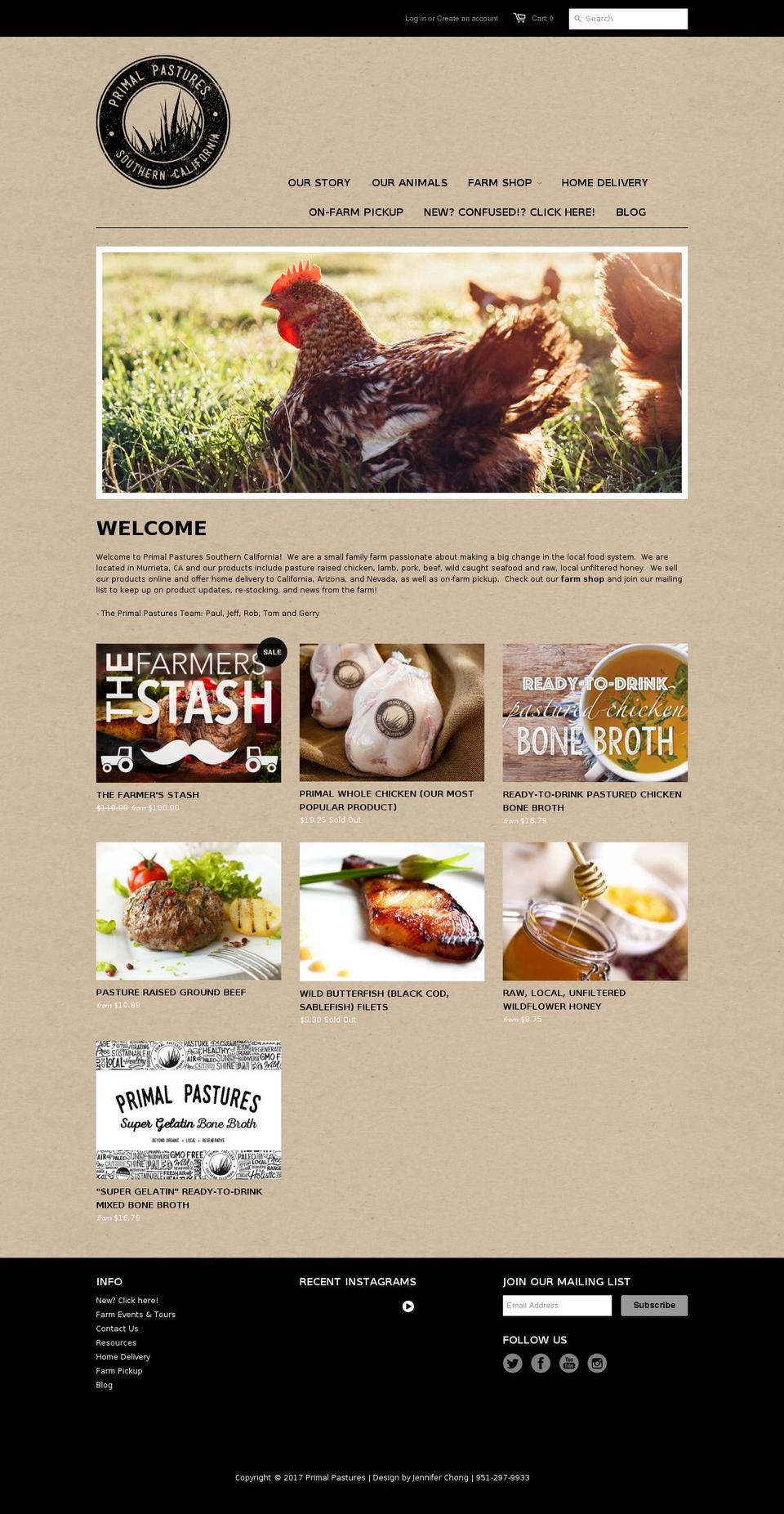 primalpastures.com shopify website screenshot