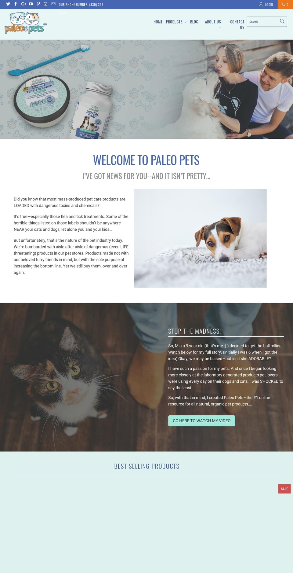 Paleo Pets Shopify theme site example primalpet.com
