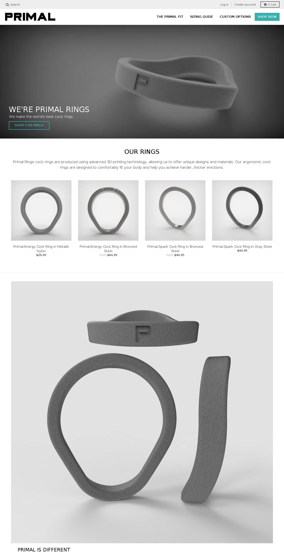 primalrings.com shopify website screenshot