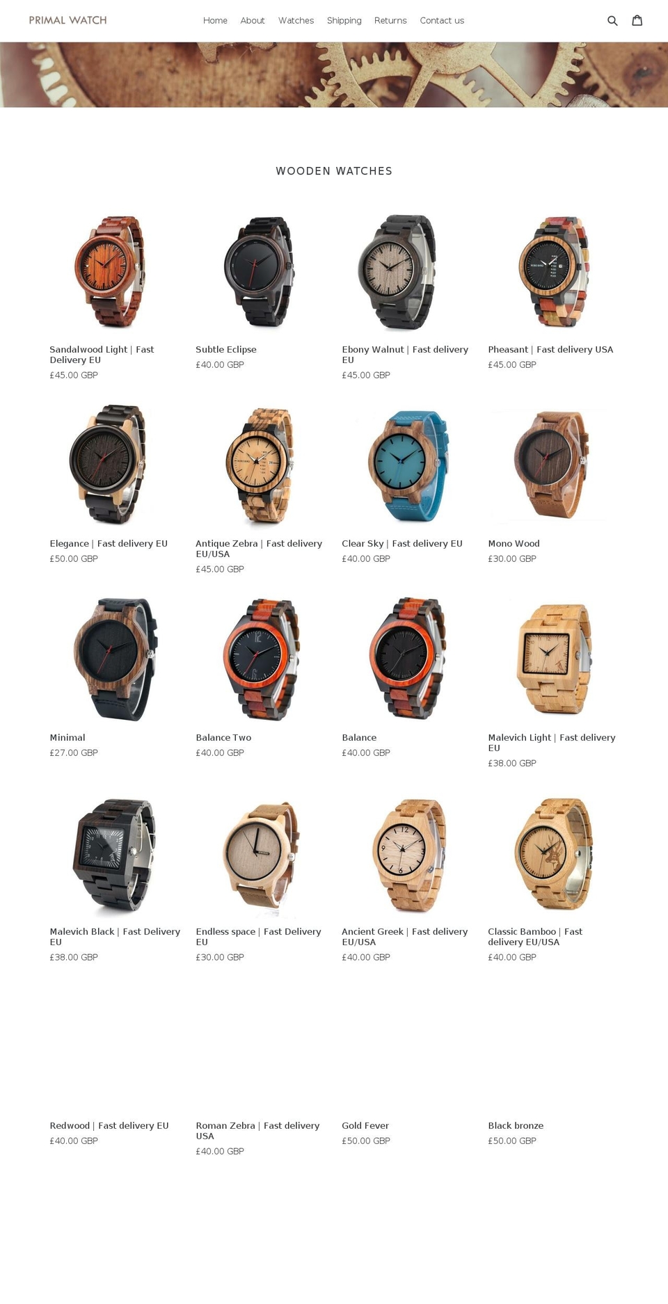 primalwatch.com — Shopify storefront screenshot