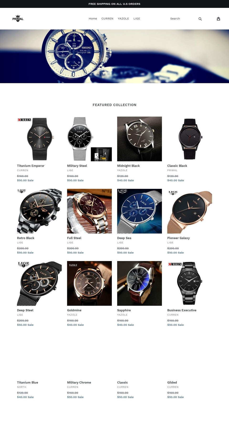 primalwatches.com — Shopify storefront screenshot