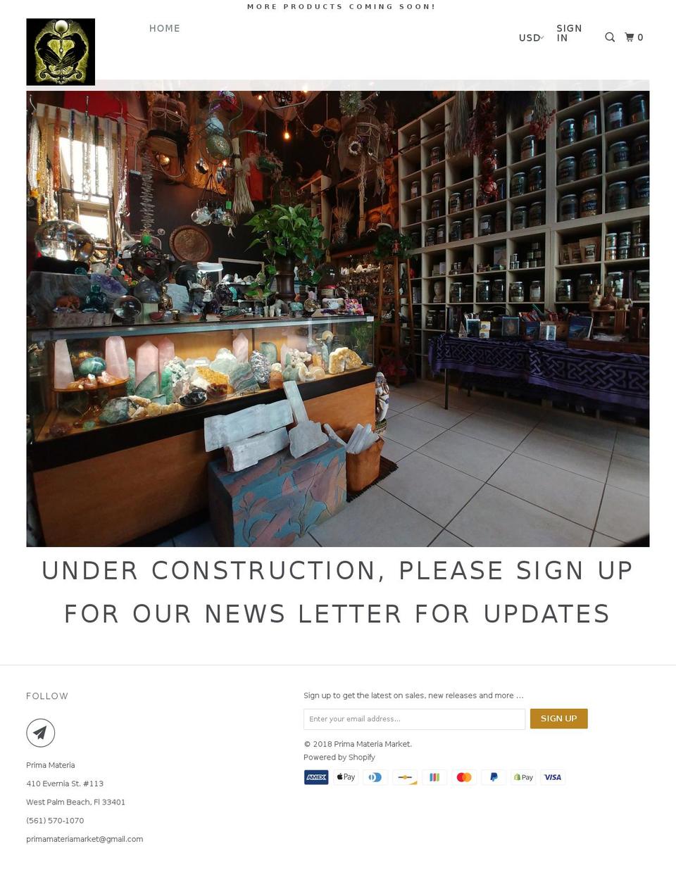 primamateriamarket.com shopify website screenshot