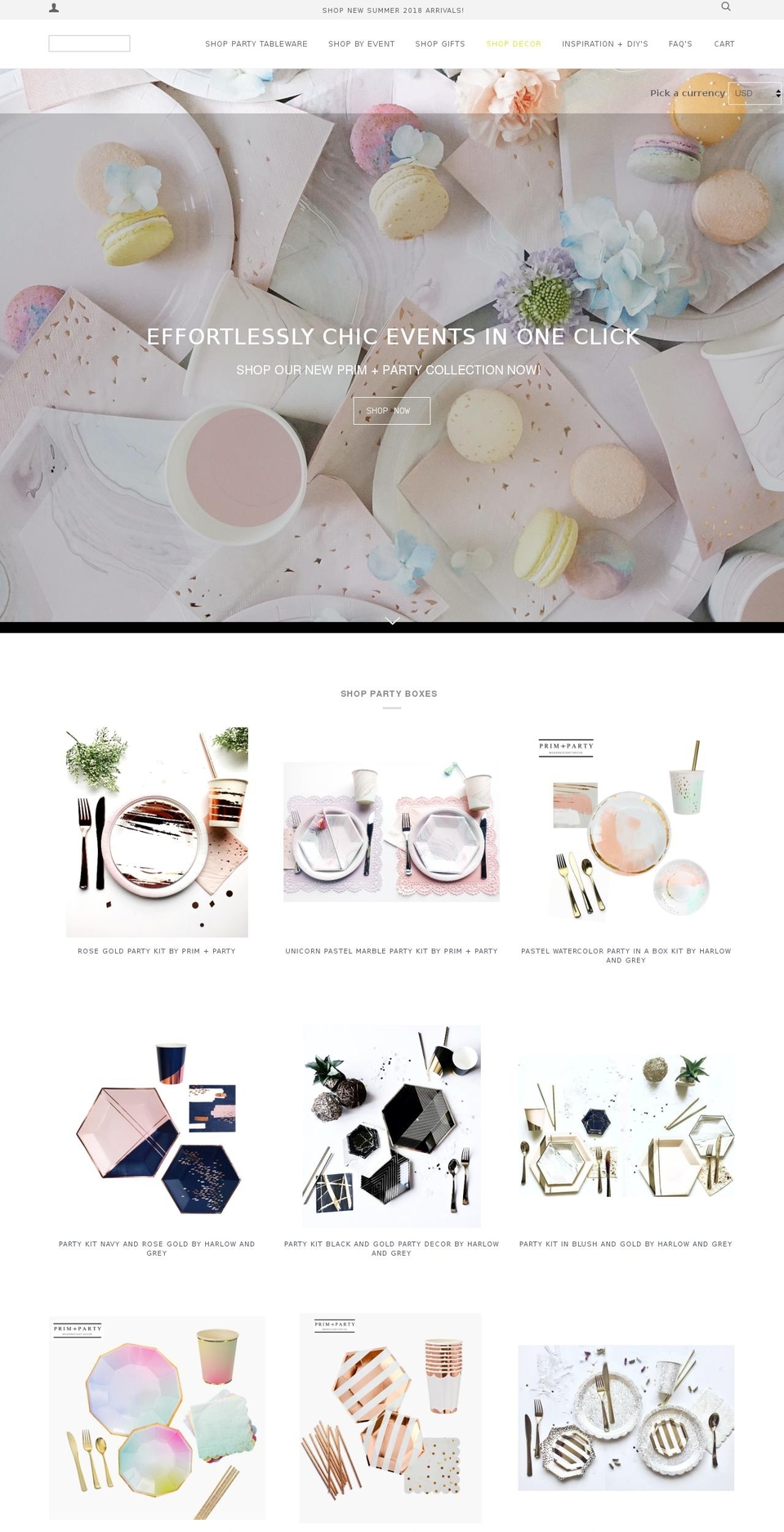 primandparty.com — Shopify storefront screenshot
