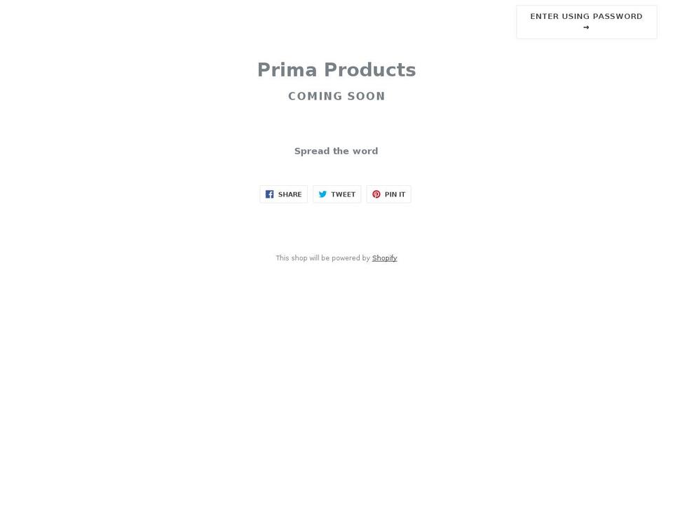primaproducts.com — Shopify storefront screenshot