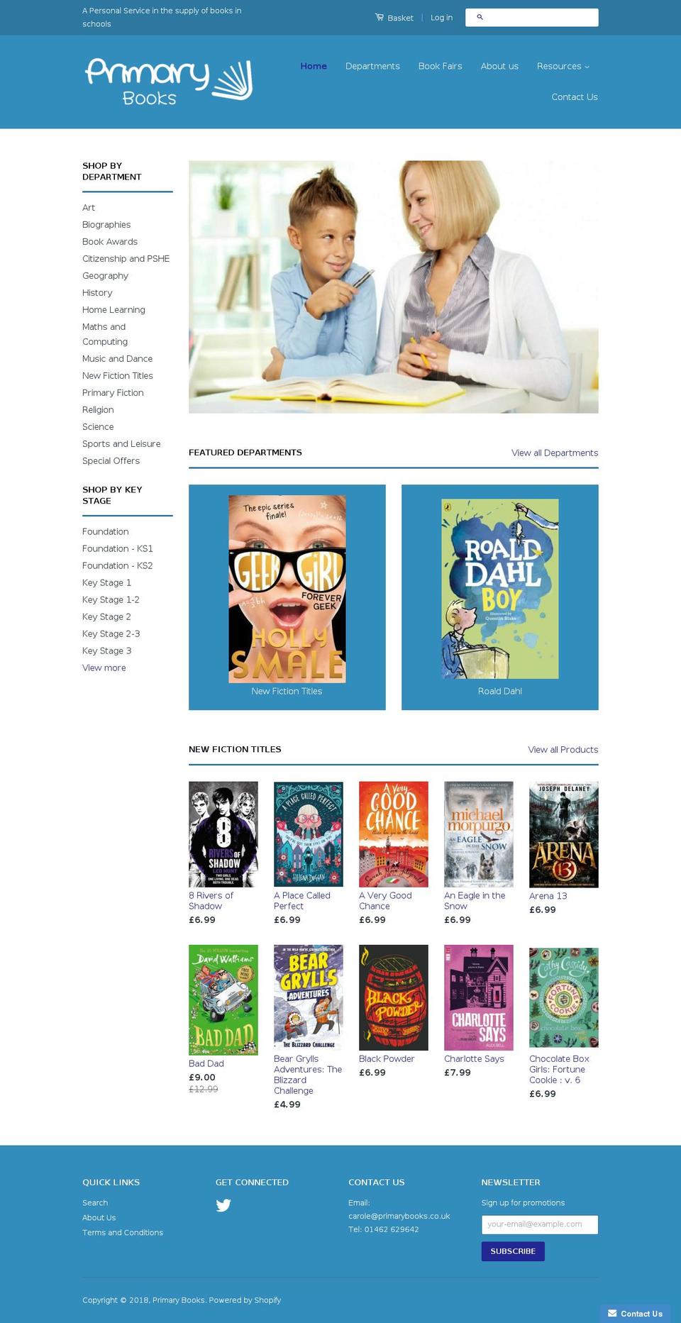 primarybooks.co.uk shopify website screenshot