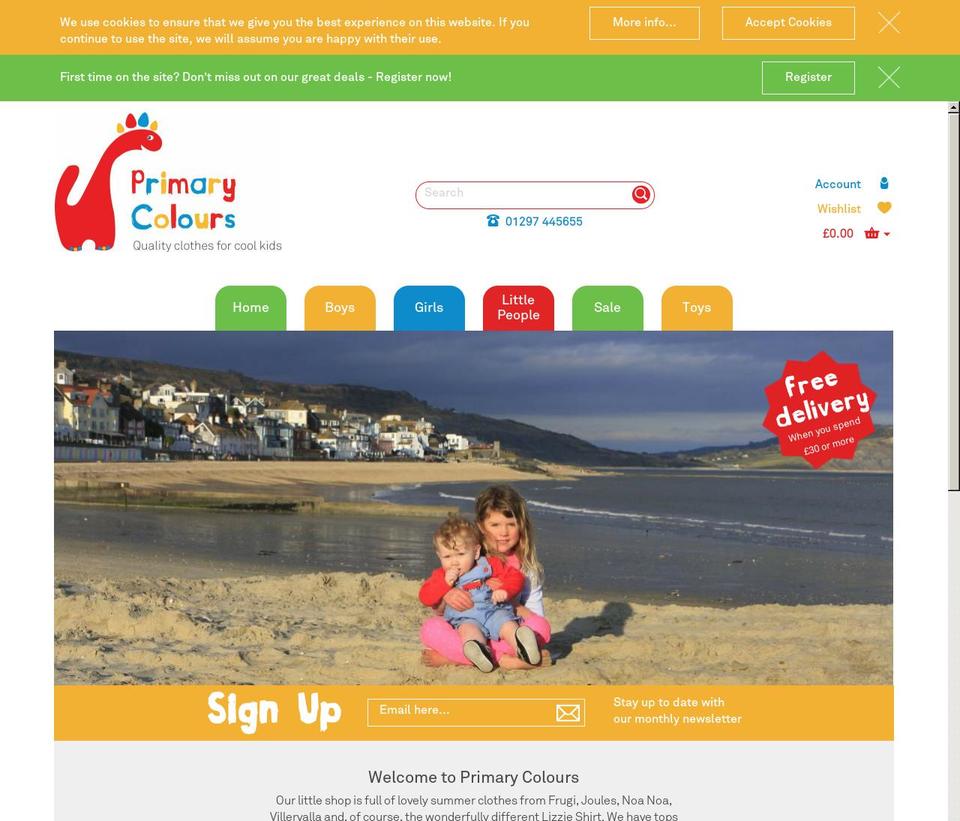 primarycolours.com shopify website screenshot