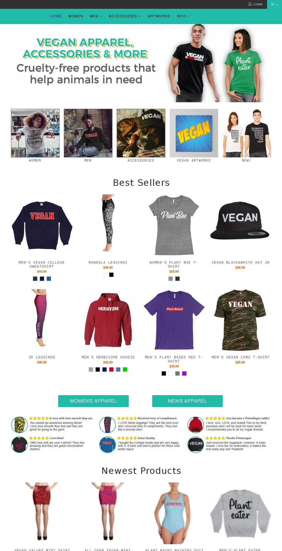 primavegan.com shopify website screenshot