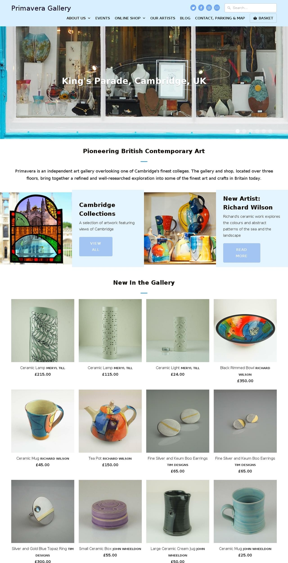 primaveragallery.co.uk shopify website screenshot