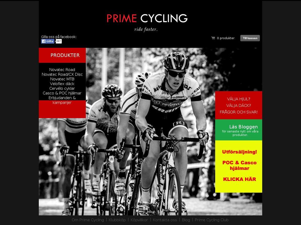 prime-cycling.se shopify website screenshot