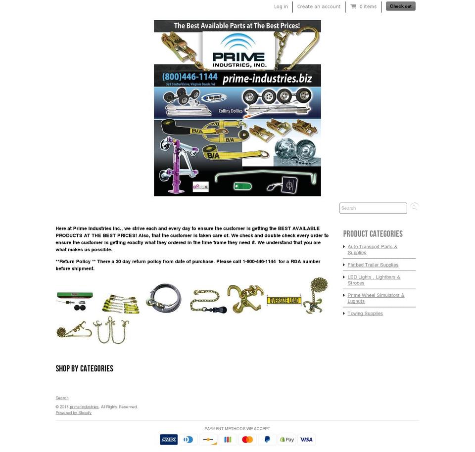 prime-industries.biz shopify website screenshot