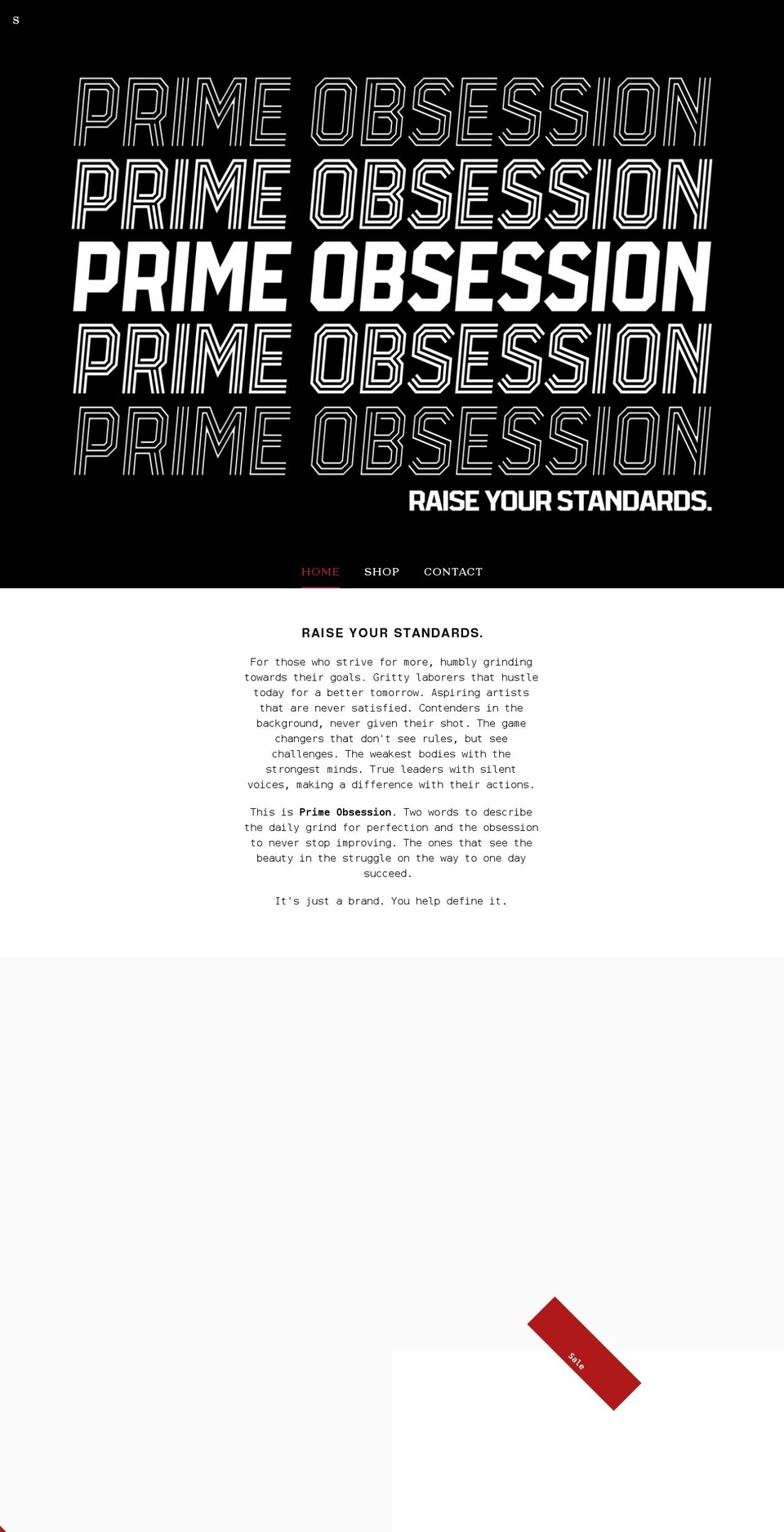 prime-obsession.com shopify website screenshot