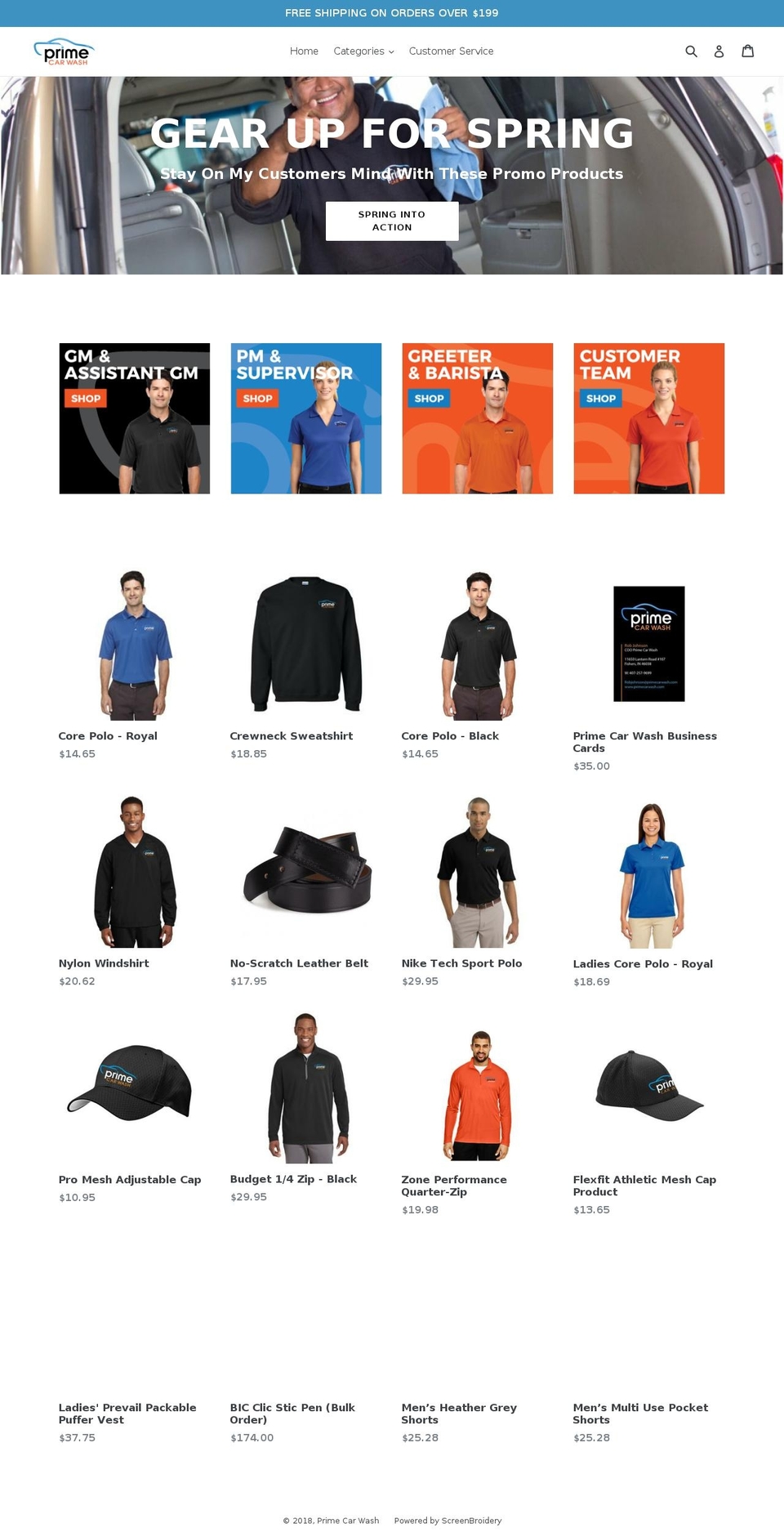 primecarwashstore.com — Shopify storefront screenshot