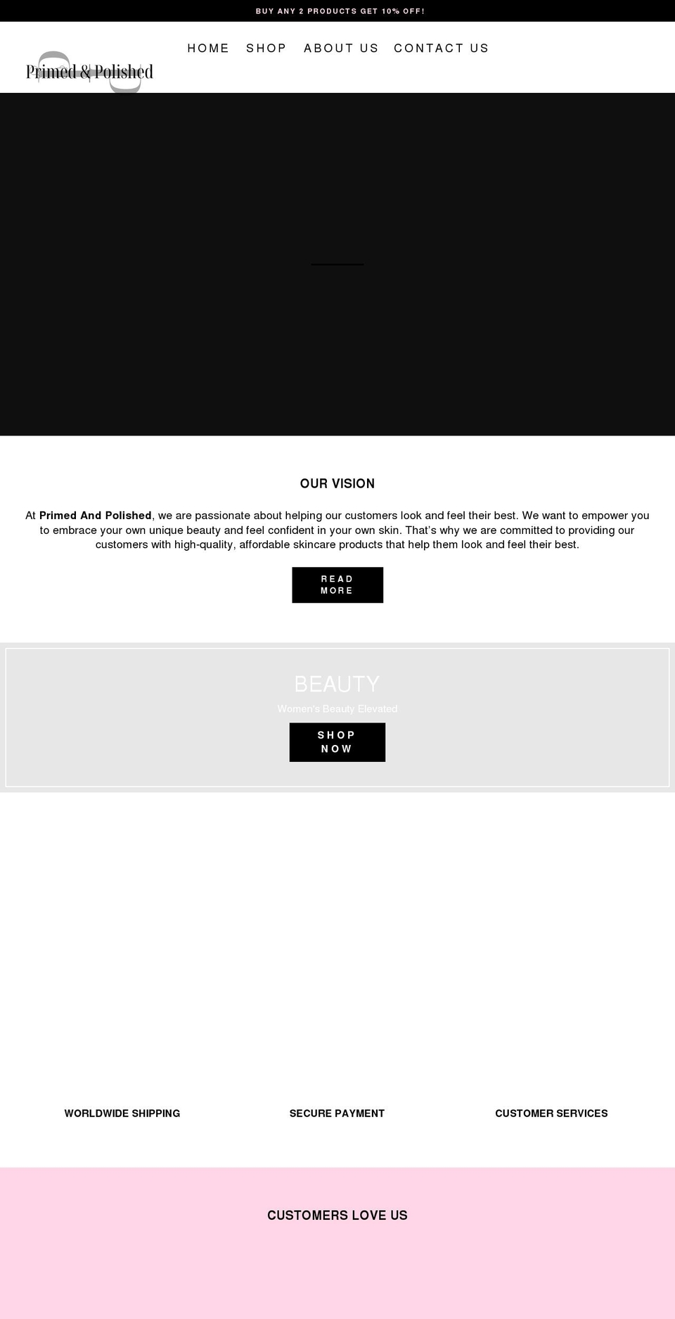 primedandpolished.com shopify website screenshot